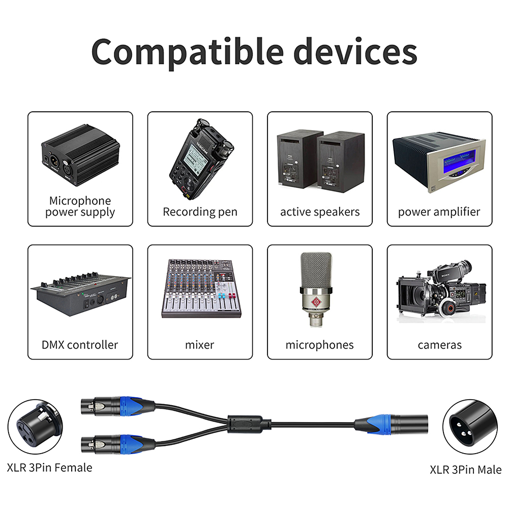 50cm 1 XLR Female To 2 XLR Mal – Audio Splitter Y Bewertung und Preis