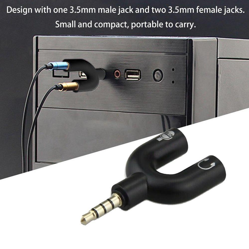 1PC Dual 3.5MM U Type Adapter  – Earphone Splitter Jack Bewertung und Preis