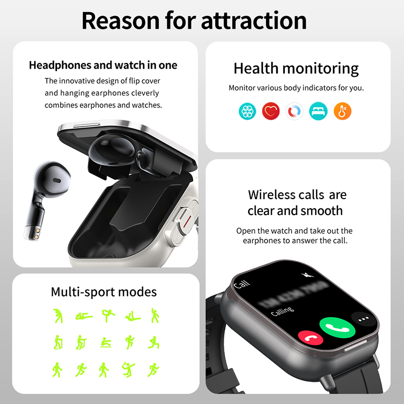 New TWS 2 in 1 Smart Watch wit – Earbuds Charging Case Bewertung und Preis